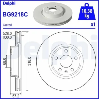 Тормозной диск Delphi BG9218C