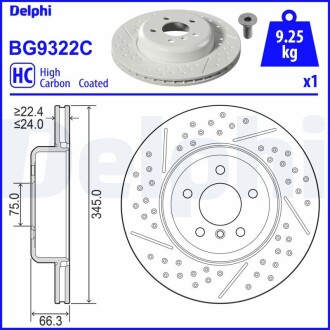 Гальмівний диск Delphi BG9322C