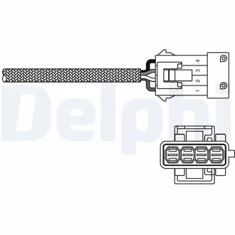 Лямбда-зонд (кількість дротів 4, 525мм) CITROEN BERLINGO, BERLINGO MULTISPACE, BERLINGO/MINIVAN, C2, C2 ENTERPRISE, C3 / C3 ORIGIN III, C3 I, C3 II, C3 PLURIEL, C4 1.1-3.0 07.88- Delphi ES1079712B1