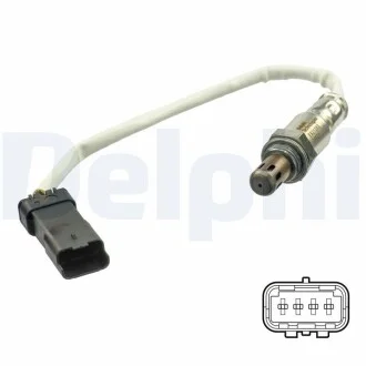 Лямбда-зонд (кількість дротів 4, 381мм) DS DS 3, DS 4 CITROEN BERLINGO MULTISPACE, C3 AIRCROSS I, C3 AIRCROSS II, C3 II, C3 III, C3 PICASSO, C4 CACTUS, C4 GRAND PICASSO II 1.0/1.2/1.2LPG 03.12- Delphi ES2106212B1