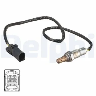 Лямбда-зонд (кількість дротів 5, 740мм) ALFA ROMEO MITO FIAT 500, 500 C, 500L, DOBLO, DOBLO CARGO, FIORINO, GRANDE PUNTO, IDEA, LINEA, PANDA, PUNTO, PUNTO EVO, QUBO, STRADA 1.3D 10.04- Delphi ES2108412B1