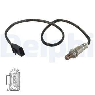 Лямбда-зонд (кількість дротів 4, 750мм) AUDI A1, A1 ALLSTREET, A1 CITY CARVER SEAT ARONA, IBIZA V SKODA KODIAQ I VW POLO VI, T-CROSS, TIGUAN, TOURAN 1.0/1.4 05.15- Delphi ES2112912B1