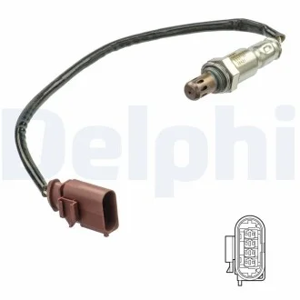 Лямбда-зонд (кількість дротів 4шт довжина 440мм) AUDI A3 CHEVROLET EPICA HONDA CIVIC VI MASERATI QUATTROPORTE VI NISSAN X-TRAIL I SEAT ALTEA, ALTEA XL, LEON, TOLEDO III CAXA-YD22ETI 09.94- Delphi ES2118712B1