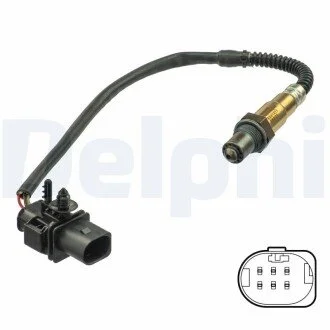 Лямбда-зонд (кількість дротів 5, 421мм) LAND ROVER DISCOVERY SPORT, FREELANDER 2, RANGE ROVER EVOQUE, RANGE ROVER III, RANGE ROVER IV, RANGE ROVER SPORT II TOYOTA AURIS, COROLLA 1.4D-4.4D 08.05- Delphi ES2121112B1