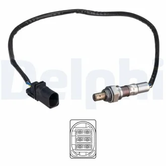 Лямбда-зонд (кількість дротів 5, 680мм) AUDI A3 SEAT ALTEA, ALTEA XL, LEON, TOLEDO III SKODA OCTAVIA II VW GOLF V, JETTA III, PASSAT B6, TOURAN 2.0D 08.05-12.13 Delphi ES2129112B1