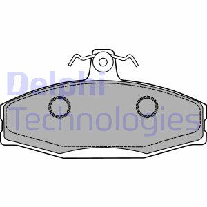 Комплект гальмівних колодок передн, MITSUBISHI COLT I, LANCER F, LANCER I SKODA FAVORIT, FAVORIT FORMAN, FAVORIT/KOMBI, FELICIA CUBE, FELICIA I, FELICIA II VW CADDY II 1.2-1.9D 01.78-04.02 Delphi LP1429
