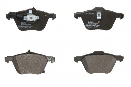 Тормозные колодки дисковые FORD / SEAT / VW Galaxy / Alhambra / Sharan / Transporter передняя сторона 00 - Delphi LP1801 (фото 1)