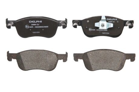 Комплект гальмівних колодок передн, FORD FIESTA VII, TOURNEO COURIER V769, TRANSIT COURIER V769/MINIVAN 1.0-1.5D 05.17- Delphi LP3365 (фото 1)