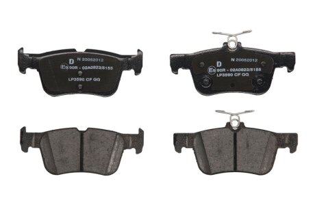 Комплект гальмівних колодок задн (без комплектуючих з шумопоглинаючою пластиною), FORD FOCUS IV, GALAXY III, GALAXY MK III, KUGA II, KUGA III, MONDEO V, S-MAX FORD USA EDGE 1.0-2.5H 09.12- Delphi LP3590