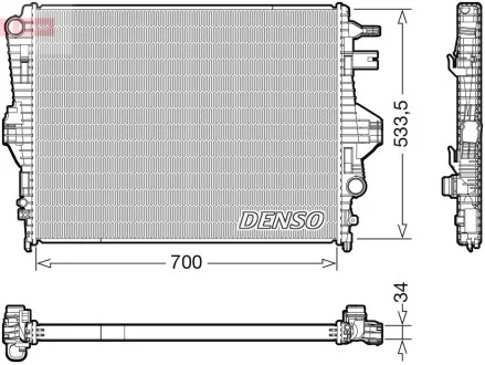 Радиатор PORSCHE/VW Cayenne/Touareg \'\'3,0-3,6 "10-18 DENSO DRM32050