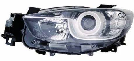 MZ CX5 Фара перед левая сторона H11/HB3, чёрн.отражат., aut/механ.. [] DEPO 216-1166L-LD-EM