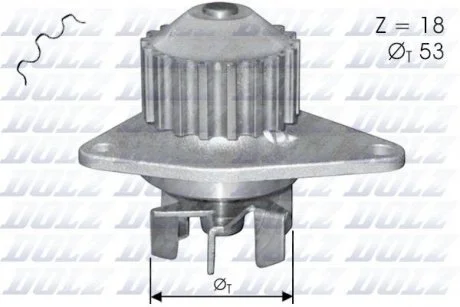 Водяной насос помпа CITROEN BERLINGO (MF) C2 C3 XSARA (N1, N2) / FORD FOCUS (DNW) / PEUGEOT 106 Mk II (1) 2 DOLZ C114