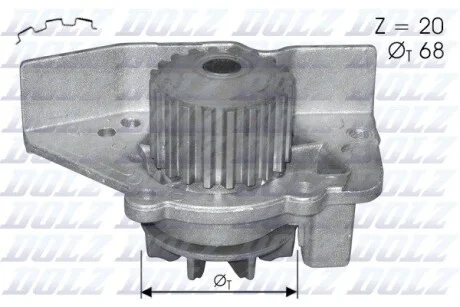Водяной насос помпа CITROEN SYNERGIE (22 U6) XANTIA (X1, X2) XM (Y4) XSARA (N1, N2) ZX (N2) / FIAT ULYSSE DOLZ C118