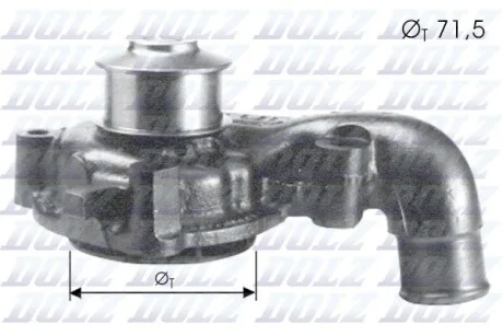 Водяной насос помпа FORD Courier (JV_) ESCORT IV (GAF, AWF, ABFT) ESCORT Mk VII (GAL, AAL, ABL) FIESTA IV DOLZ F165