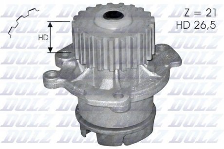 Водяной насос LADA 2108 - 112 (квадрат.зуб) DOLZ L123 (фото 1)