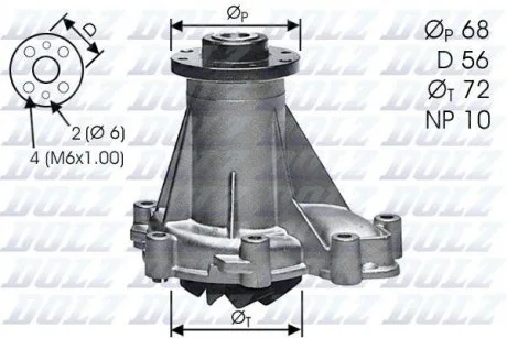 Водяной насос помпа MB C-CLASS (W202) C-CLASS Break (S202) E-CLASS (W124, W210) E-CLASS (S210) G-CLASS (W4 DOLZ M276