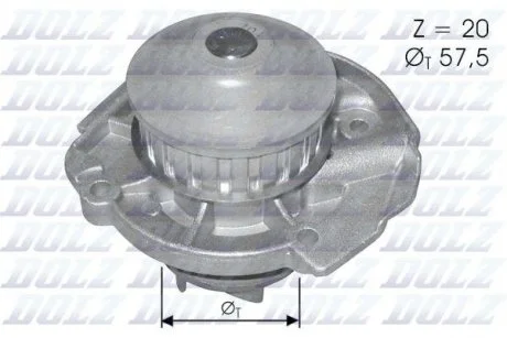 Водяний насос помпа FIAT PALIO (178BX) PANDA (141A_) / LANCIA Y (840A) Y10 (156 DOLZ S161
