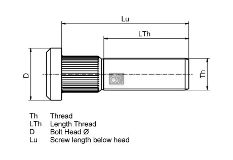 Болт для кріплення колеса DT 117134