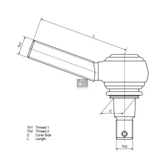 Наконечник рульової тяги, M30*1.5/M24*1.5 DT 3.63113