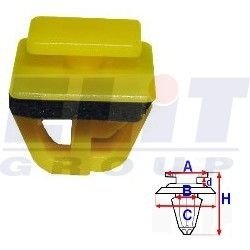 Клипса боковых молдингов (к-т:10 шт) размер:A= 10mm/B= 9mm/C= 13,5mm/d= 2,5mm/H= 15mm ELIT B26969
