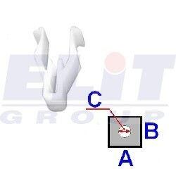 Втулка в прибор.панели та салоне (к-т:10 шт) размер:A = 7,3mm/B = 9,8mm ELIT C60512 (фото 1)