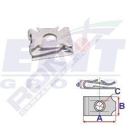 Монтажная пластина в мотор.отсеке (к-т:10 шт) размер:A = 16,5mm/B = 11mm/C = 1,8mm/d = 7mm ELIT C60580