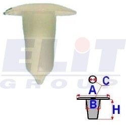 Втулка обивки дв. (к-т:10 шт) размер:A = 17,6mm/B = 8mm/C = 6,4mm/H = 20mm ELIT R 11035