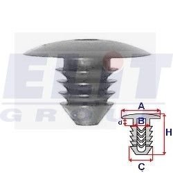 Кліпса обивки дв. (к-т:10 шт) размер:A = 20,2mm/B = 7,2mm/C = 8,4mm/d = 3,6mm/H = 15,2mm ELIT R A11888