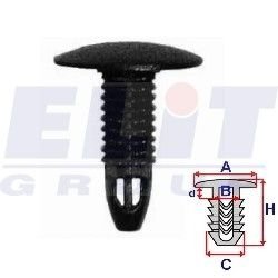 Клипса обивки двери (к-т:10 шт) размер:A = 18mm/B = 6,5mm/C = 6,7mm/H = 22,7mm ELIT R A175047C