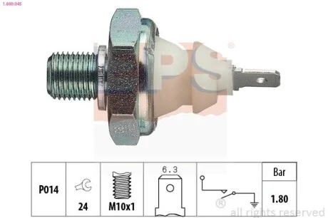Датчик давления масла Audi / VW 1,8 bar EPS 1.800.045