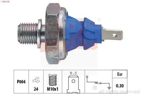 Датчик давления масла VW 1,6-2,0,1,9D / TD / TDI 82- EPS 1.800.108