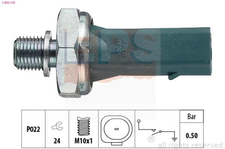 Датчик давления масла VW Gofl 4 / Audi A2 / Bora / Polo EPS 1.800.139 (фото 1)