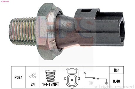 Датчик давления масла Ford Focus / Mondeo / Tranzit 02- / Fiat / Citroen / Peugeot 2.2Hdi EPS 1.800.145