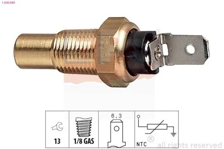 Датчик температуры охлаждающей жидкости Mazda / Mitsubishi / Toyota / Kia / Opel EPS 1.830.080
