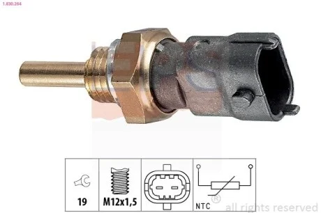 Датчик температуры воды Opel Astra G / H 1.6-2.0 00- / Combo 1.6-2.0CDTI 12-/ Vectra B 1.8 96-03 / Vectra C 1.8 02- EPS 1.830.264