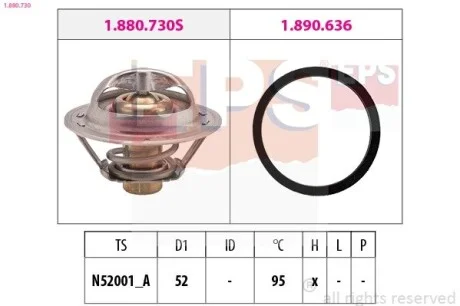 Термостат Nissan Juke / Tiida / Qashqai / X-Trail / Renault Fluence / Koleos / Laguna III / Megane III 1.6 / 1.8 / 2.0 2003- EPS 1.880.730