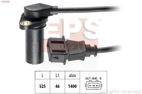 Датчик положения коленвала Audi A4, A6 / VW Caddy II, Golf III, IV, Passat, Polo / Ford Galaxy 1.7SDi-1.9TDi 93- EPS 1.953.068
