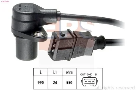 Датчик обертів колінвалу Opel Astra / Vectra / Omega C20NE 1,8-2,0 EPS 1.953.073