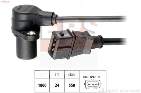 Датчик колінвалу Opel Frontera B 98- / Daewoe Nubira 97- / Chevrolet Captiva 06- EPS 1.953.228