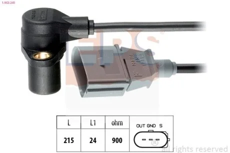 Датчик положения коленвала Audi A3 / A4 / A6 1.6-2.0 / VW Golf EPS 1.953.241