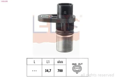 Датчик положення колінвалу Opel Astra G, Signum, Vectra B / C, Zafira 2.2 16V 09.00- EPS 1.953.292
