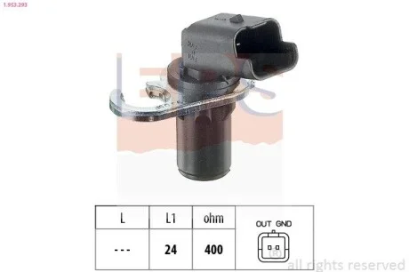 Датчик коленвала Peugeot 206/307 2.0 HDi 00- EPS 1.953.293