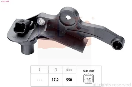 Датчик положения коленвала Citoren Berlingo, C3, C4, Xsara / Peugeot 206, 306, 307 1.4i-1.6 16V 96- EPS 1.953.298