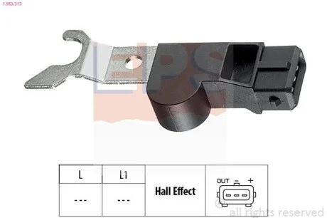 Датчик положення р/вала Chevrolet Captiva (C100, C140) 2.4 06.06-, Epica (Kl1_) 2.0 01.05- EPS 1.953.313