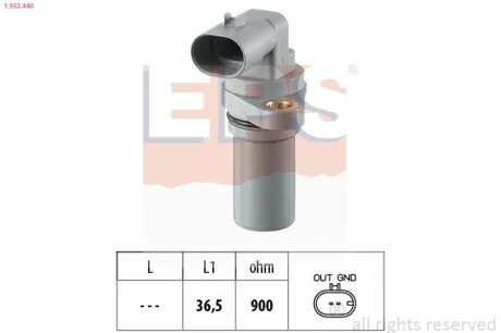 Датчик імпульсів Fiat / Opel 1.6D Multijet / 1.9Cdti / 2.0Cdti EPS 1.953.440