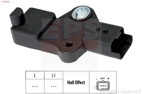 Датчик колінвалу Citroen C4, C5, C8, Jumpy, Ford Focus II, Galaxy, Kuga, Mondeo, S-Max, Peugeot 307, 308, 407,607 2.0TDCI / 2.0HDI 03- EPS 1.953.524