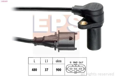 Датчик положения коленвала Alfa 156 / Fiat Doblo, Palio, Punto 1.9 JTD 00- EPS 1.953.631