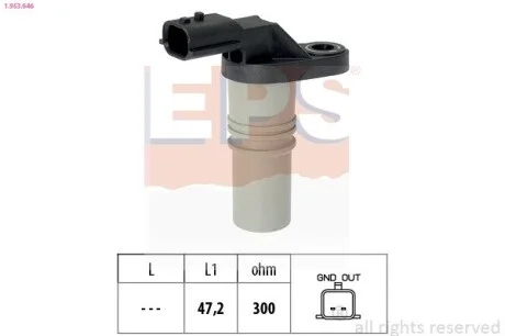 Датчик положения коленвала Renault Clio, MeganeIII, Scenic III 1.4-1.6 08- EPS 1.953.646