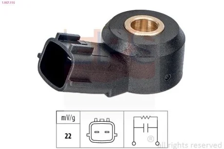 Датчик детонации Alfa Romeo Mito Fiat 500, Barchetta, Brava, Bravo I, Doblo, Doblo Cargo, Fiorino, Grande Punto, Idea, Linea, Marea, Multipla, Palio, Panda, Punto, Punto Evo, Qubo 1.1-1.8 05.91- EPS 1.957.115