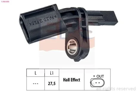 Датчик ABS перед правим VW T-5 / Skoda Octavia EPS 1.960.006